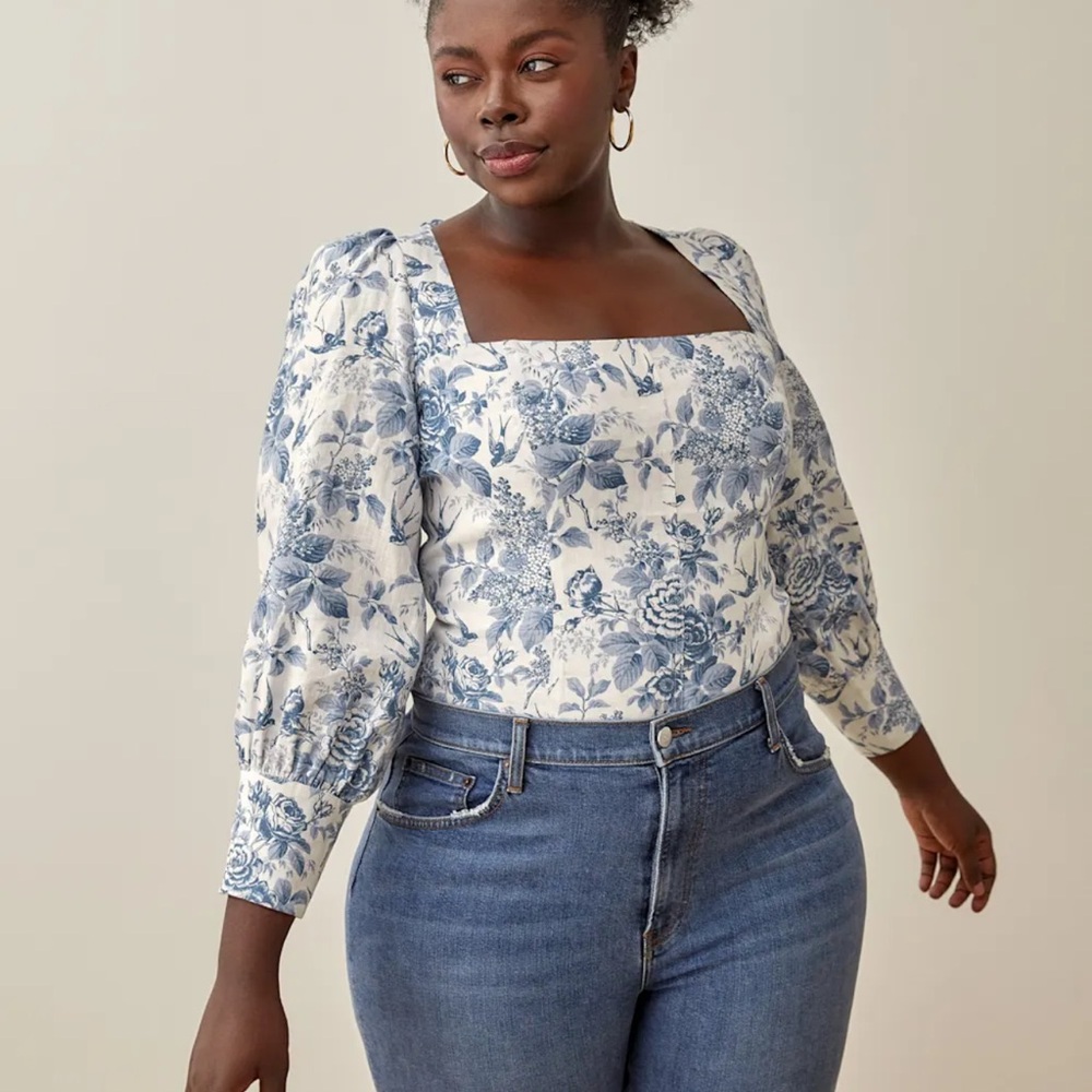 Reformation Stilton Linen Top NWOT